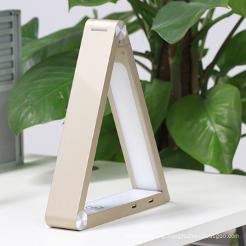 Foldable Triangle Design Dimmable LED Wireless Charging Desk Lamp for reading